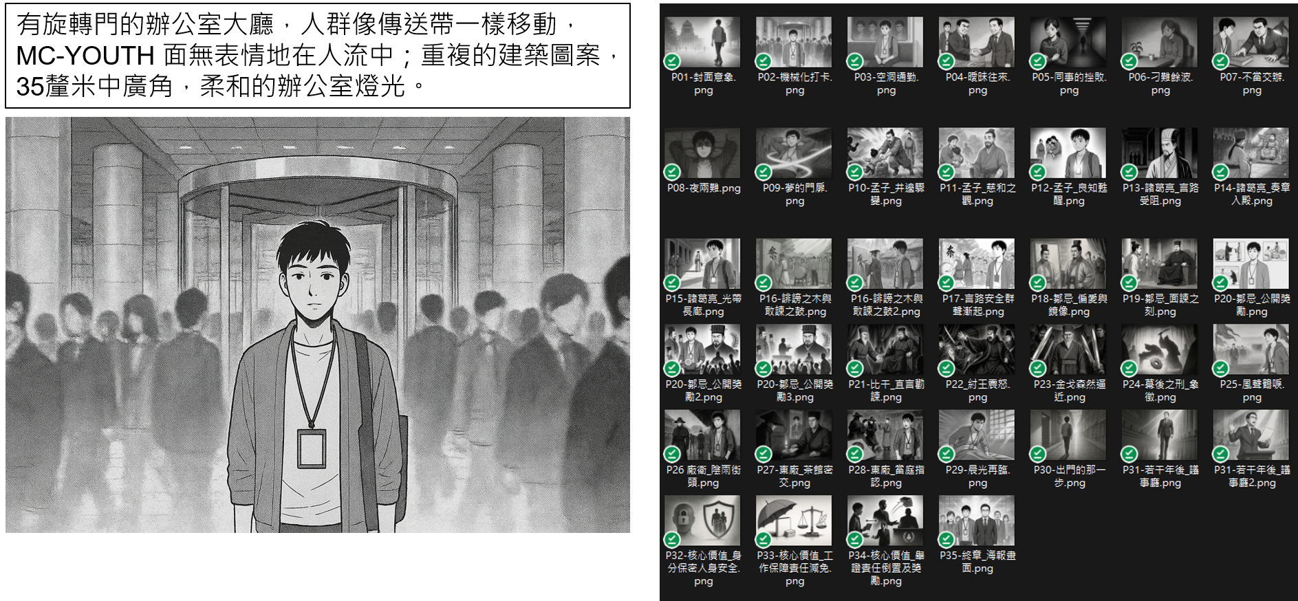 圖18：公益揭弊者保護法宣導影片分鏡圖片製作。