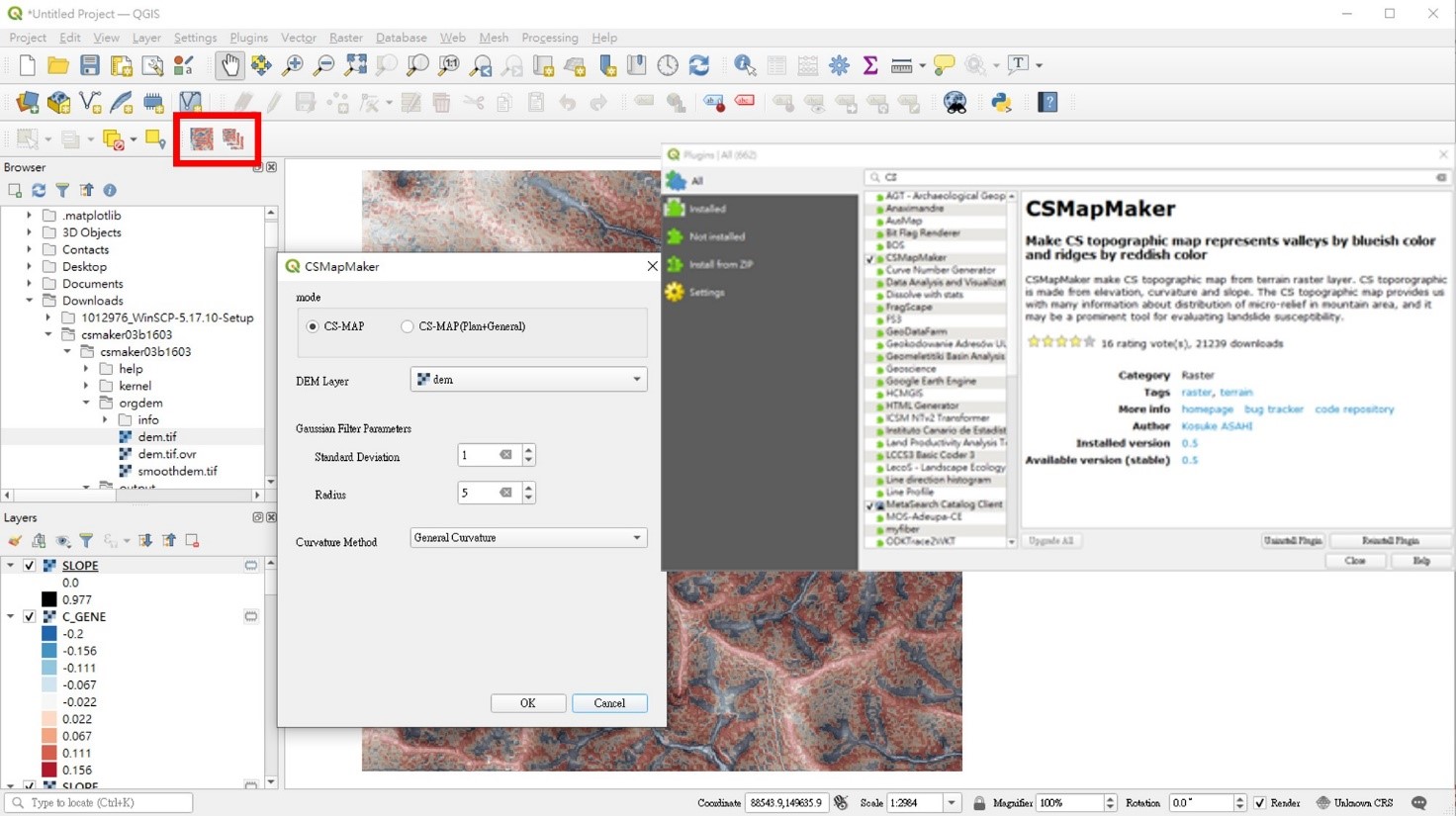 CSMapMaker於QGIS製作介面