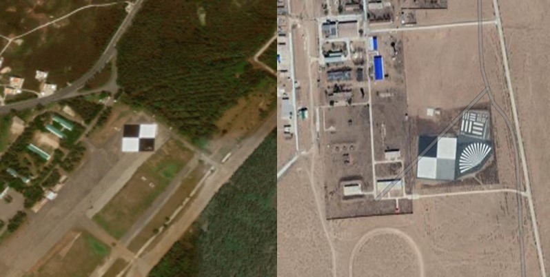 圖8、衛星校準站 (左：台灣澎湖縣、右：中國包頭市)(USGS)