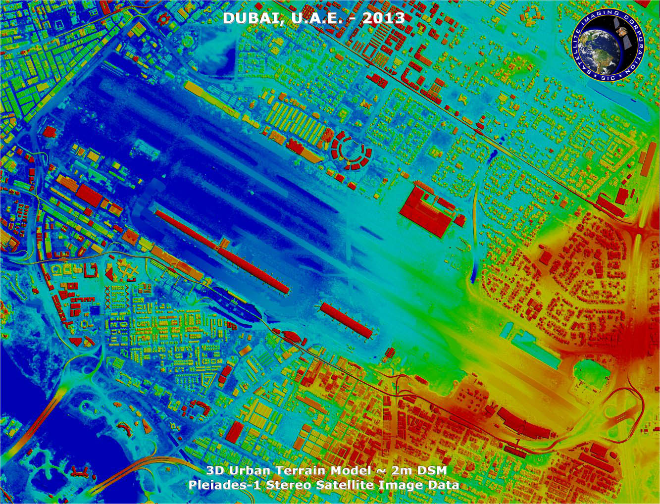 圖6、杜拜地區2米DSM (Pléiades)