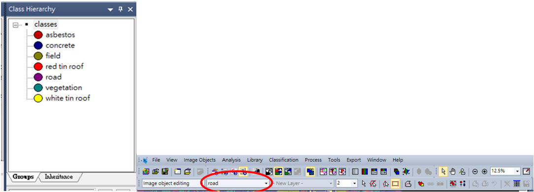 圖(九) Class Hierarch設定及image object editing