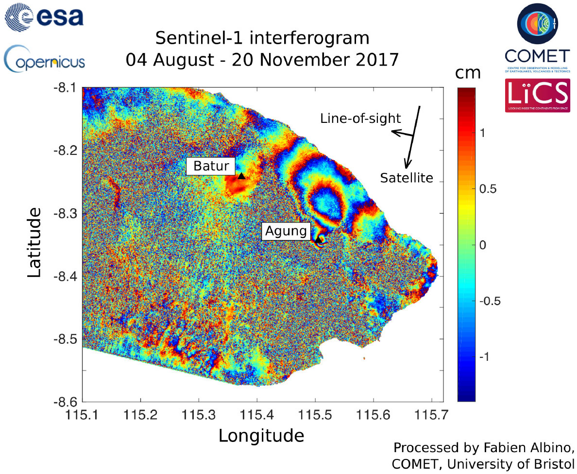 圖七、阿貢火山Sentinel-1干涉圖 (COMET)