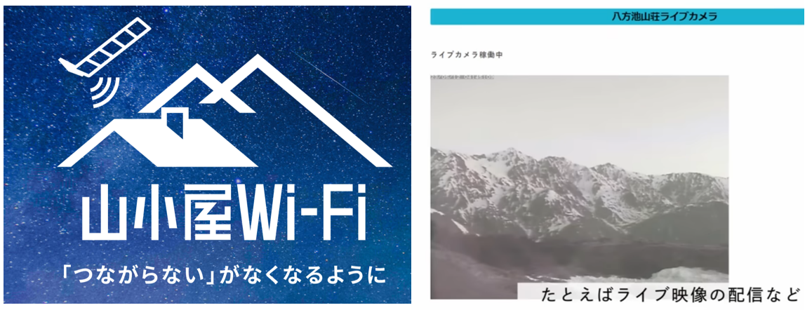 圖11、低軌衛星在日本山屋WIFI方案與監視器影像之應用 (資料來源:KDDI )