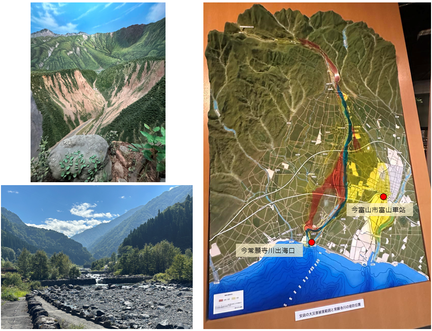 圖6、立山群峰-鳶峰、 4億立方公尺的鳶峰崩塌造成2次土石流堆積約1,3000公頃土砂 (資料來源:筆者拍攝)