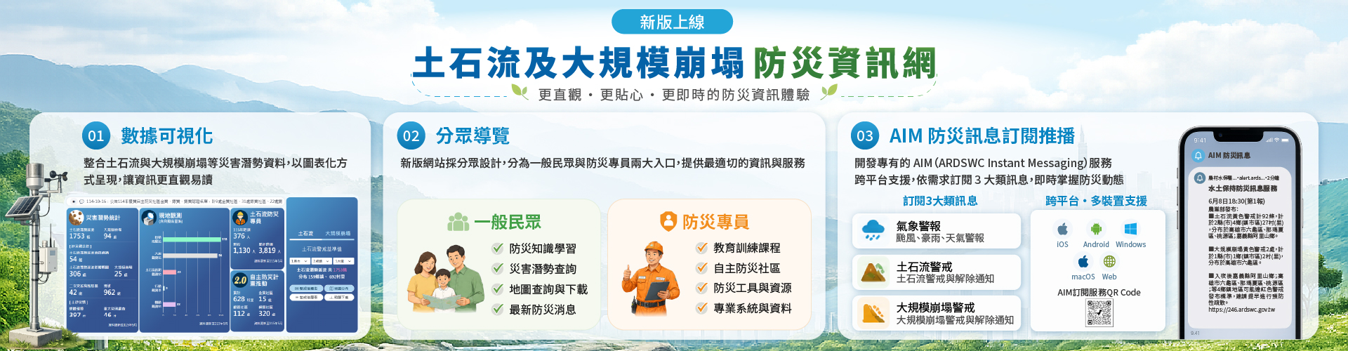 土石流及大崩防災資訊網(246)新版上線