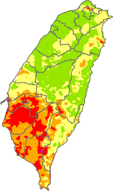 2018年效累積雨量分布圖
