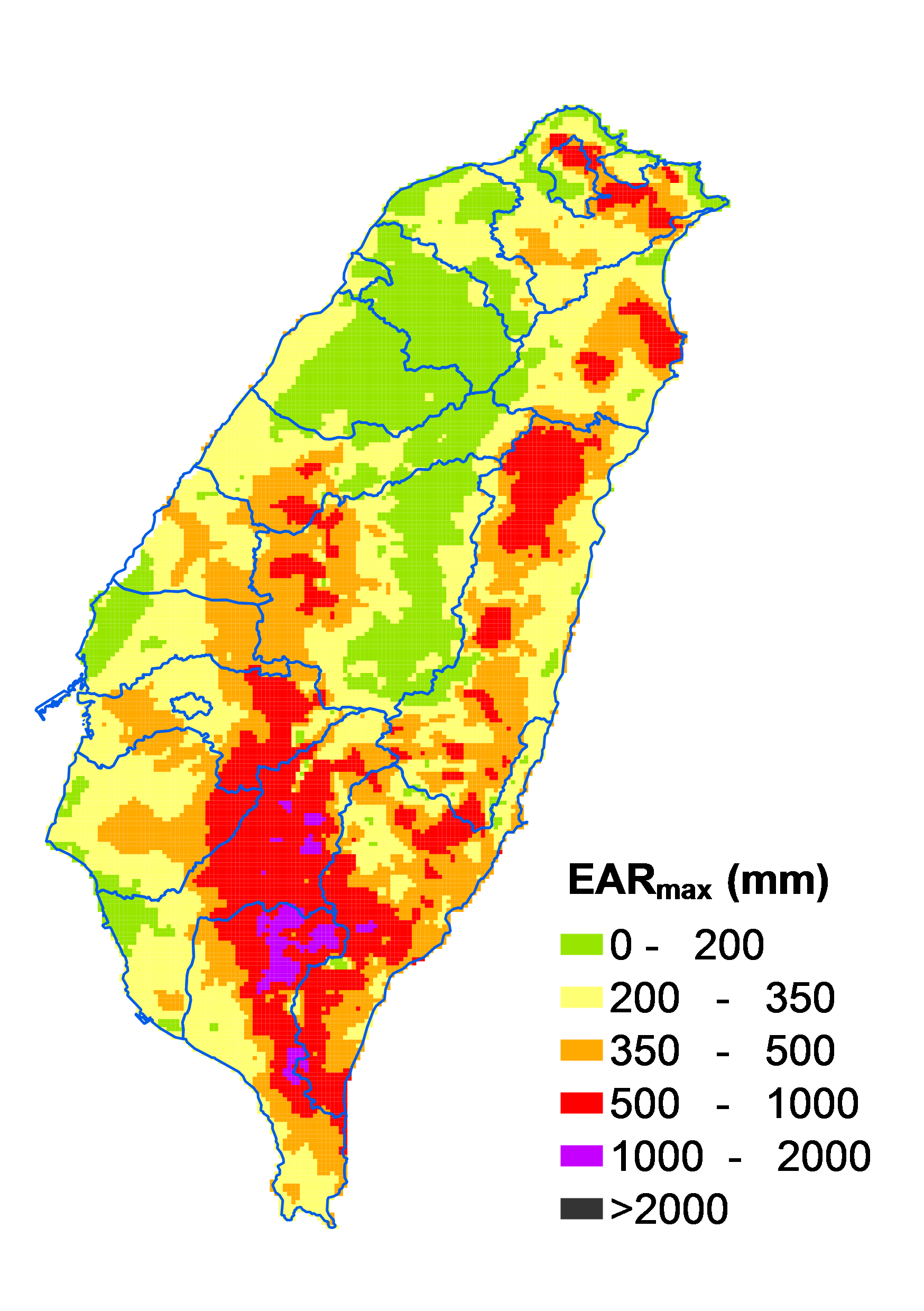 2025年效累積雨量分布圖