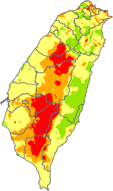 2006年效累積雨量分布圖