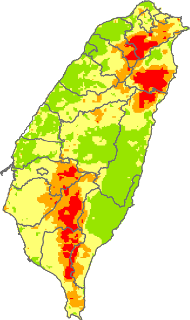 2015年效累積雨量分布圖