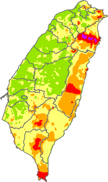 2011年效累積雨量分布圖