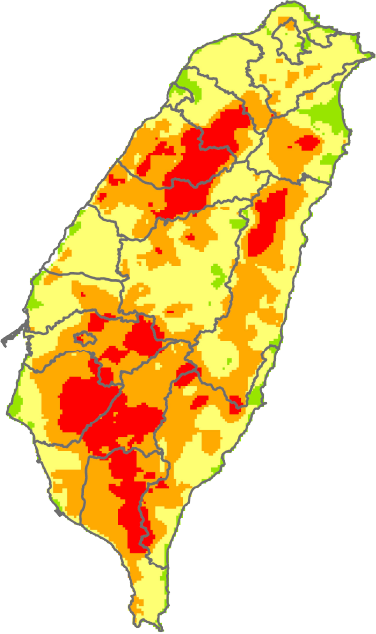 2013年效累積雨量分布圖