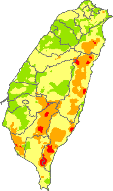 2014年效累積雨量分布圖
