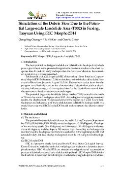 Simulation of the Debris Flow Due to the Poten-tial Large-scale Landslide Area (T002) in Fuxing, Taoyuan Using iRIC Morpho2DH